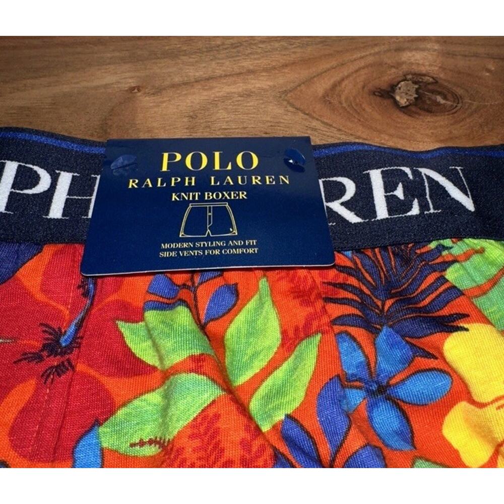 Polo Ralph Lauren Floral Orange Print Cotton Modal Knit Boxer - Picture 4 of 5